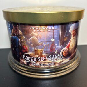 HomeWorx by Slatkin Cookies for Santa 4-Wick 18oz Candle NEW